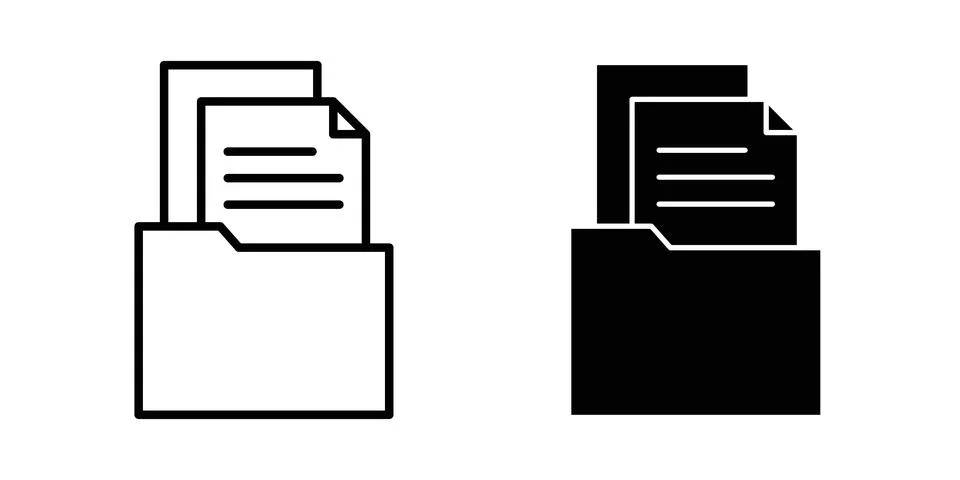 File Folder icon symbol. Flat and Stroke Vector illustration Stock-Illustration