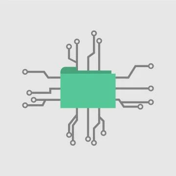 File Folder Icon Tech vector Stock Illustration