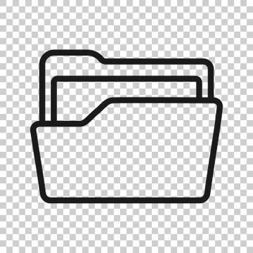 File folder icon in transparent style. Documents archive vector illustration  Illustrazione stock
