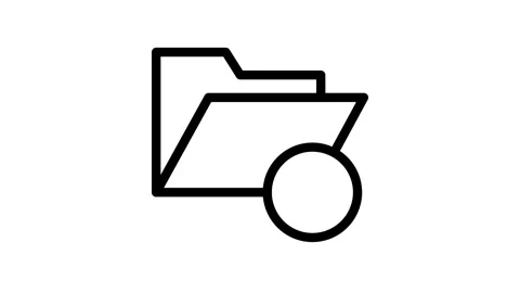 File folder icon with an upward arrow, symbolizing file upload or data tran.. 動画素材 334834299