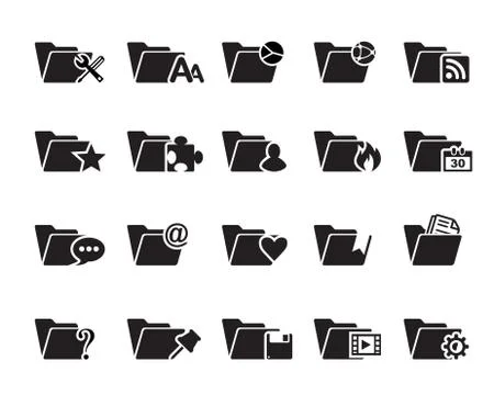 File Folder Icons Stock Illustration