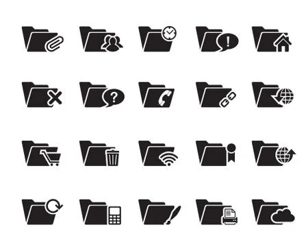 File Folder Icons Stock Illustration