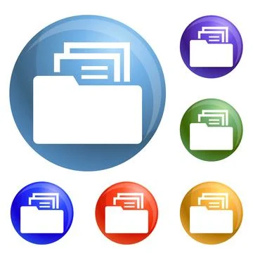 File folder icons set イラスト素材