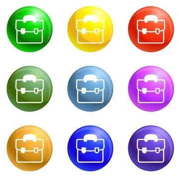 File folder icons set Stock Illustration