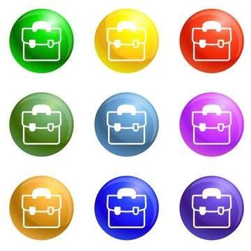 File folder icons set vector Stock Illustration