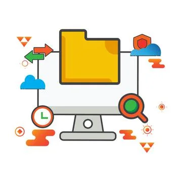 File folder illustration. computer illustration. 스톡 일러스트