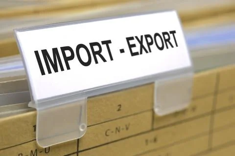 File folder for import - export documents file folder for import - export ... Foto stock