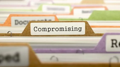 File Folder Labeled as Compromising Stock Illustration