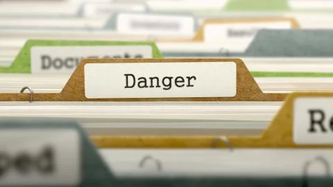 File Folder Labeled as Danger Stock Illustration