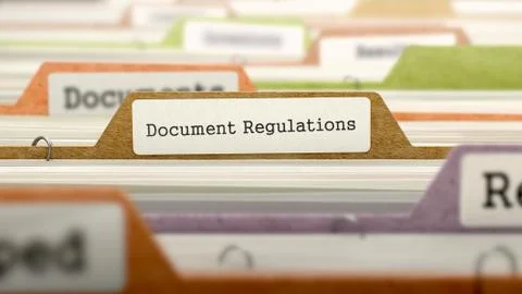 File Folder Labeled as Document Regulations Stock Illustration