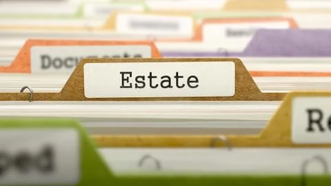 File Folder Labeled as Estate Stock Illustration