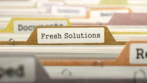 File Folder Labeled as Fresh Solutions Stock Illustration