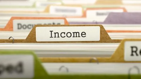 File Folder Labeled as Income Stock Illustration