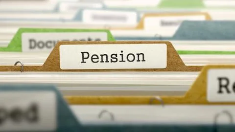 File Folder Labeled as Pension Stock Illustration