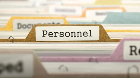 File Folder Labeled as Personnel Stock Illustration