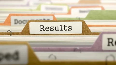 File Folder Labeled as Results Stock Illustration