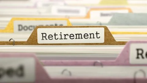 File Folder Labeled as Retirement Stock Illustration