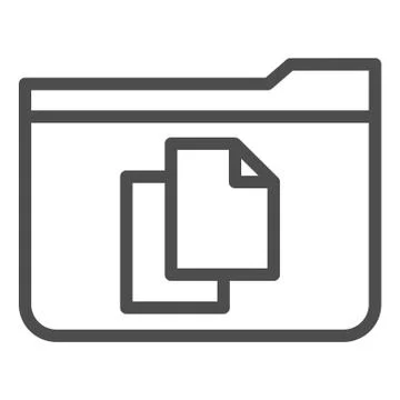 File folder line icon. Folder with documents vector illustration isolated on Illustrazione stock