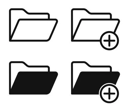 File folder line icon set. Vector illustration. イラスト素材