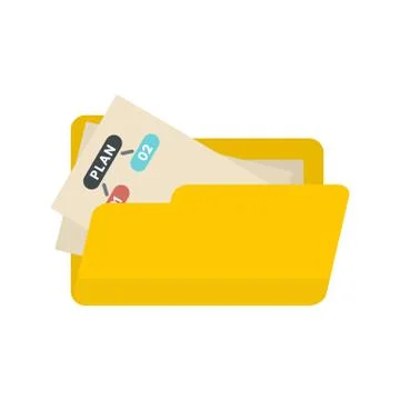File folder management icon, flat style 스톡 일러스트