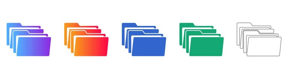 File Folder Management Icon Set イラスト素材