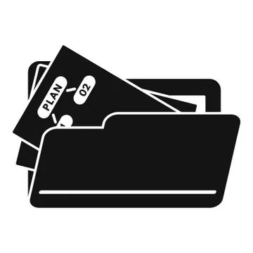 File folder management icon, simple style Illustrazione stock