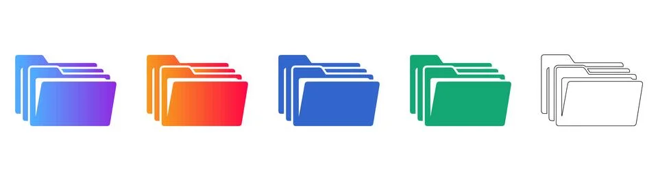 File Folder Management Storage Icons 库存插图