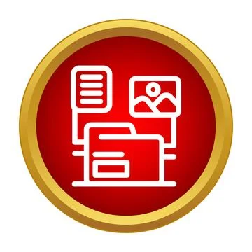File folder managing documents and image gallery Stock Illustration