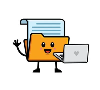 File folder mascot character design vector Illustrazione stock