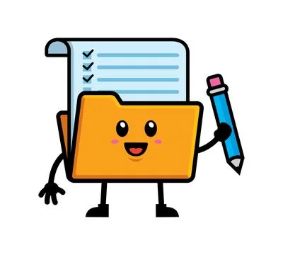 File folder mascot character design vector Stock Illustration