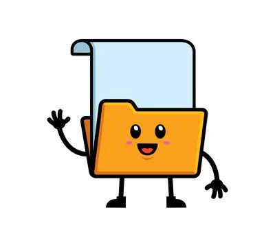 File folder mascot character design vector Stock Illustration