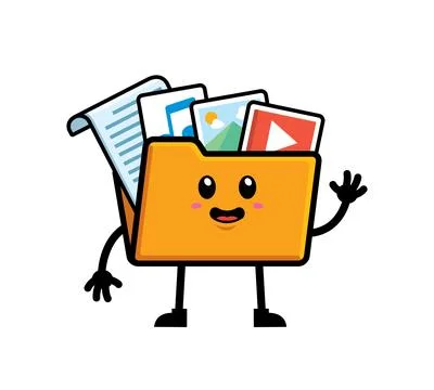 File folder mascot character design vector Stock Illustration