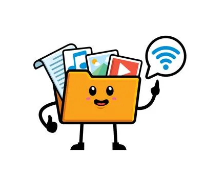 File folder mascot character design vector Stock Illustration