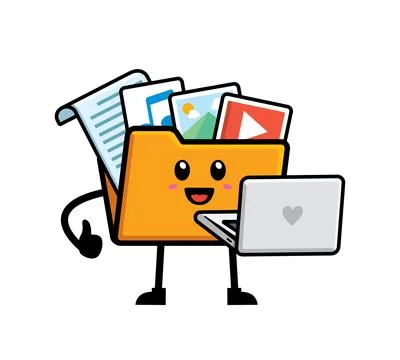 File folder mascot character design vector Stock Illustration