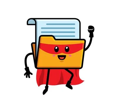 File folder mascot character design vector Stock Illustration