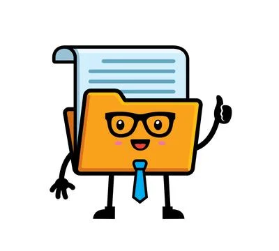File folder mascot character design vector Stock Illustration