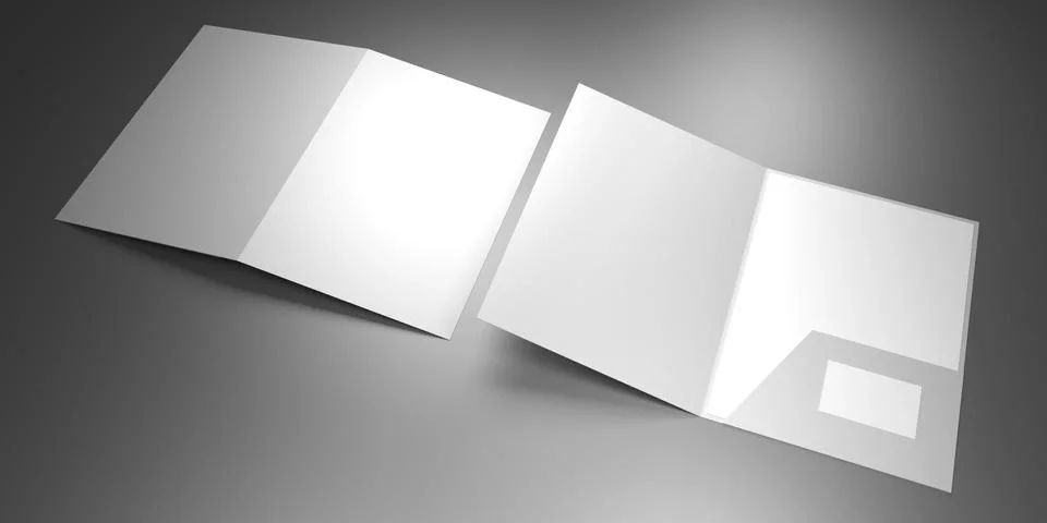 File folder mockup - open and closed - 3D rendering 스톡 일러스트