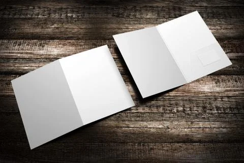 File folder mockup - open and closed - 3D rendering Stock Illustration