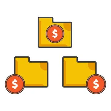 File folder with money icon. file folder illustration. Flat vector icon.  스톡 일러스트