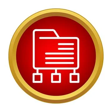 File folder network data organization icon button 스톡 일러스트