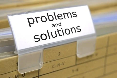 File folder in office for problems and solutions file folder in office for... Stockfoto's