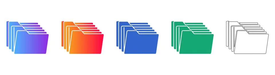 File Folder Organization Icons Collection イラスト素材