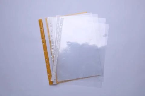 File folder with punched pockets isolated on white, top view Stock Photos
