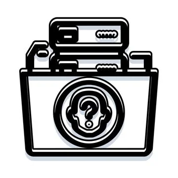 File folder with question mark on profile icon Stock Illustration