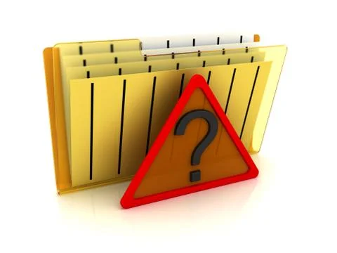 File folder with question symbol Stock Illustration