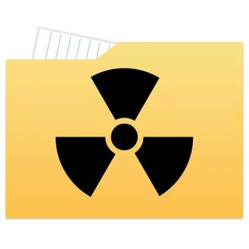 File folder with radiation sign Illustrazione stock