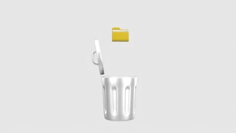 A file folder rests inside a trash can, symbolizing discarded documents and.. Stock Footage 303055904