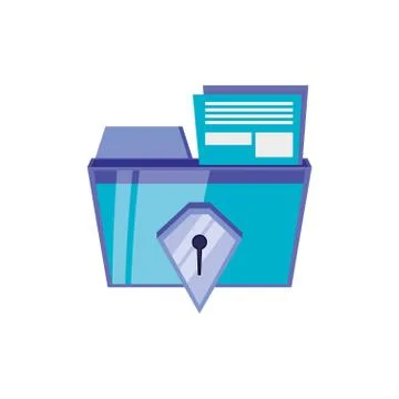 File folder with security shield 스톡 일러스트