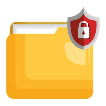 File folder with shield padlock イラスト素材