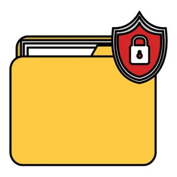 File folder with shield padlock Stock-Illustration